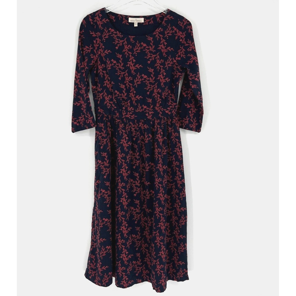 Seasalt‎ Cornwall Dress Womens 4 Forestry Floral Midi Peasant Nature Prairie